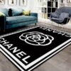 Chanel Black And White Area The Luxury Fashion Brand Rug Door Mat Home Decor Area Carpet