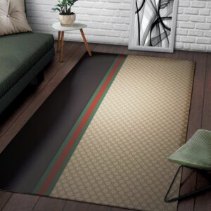 Gucci Inspired Brown Luxury Fashion Brand Rug Home Decor Door Mat Area Carpet