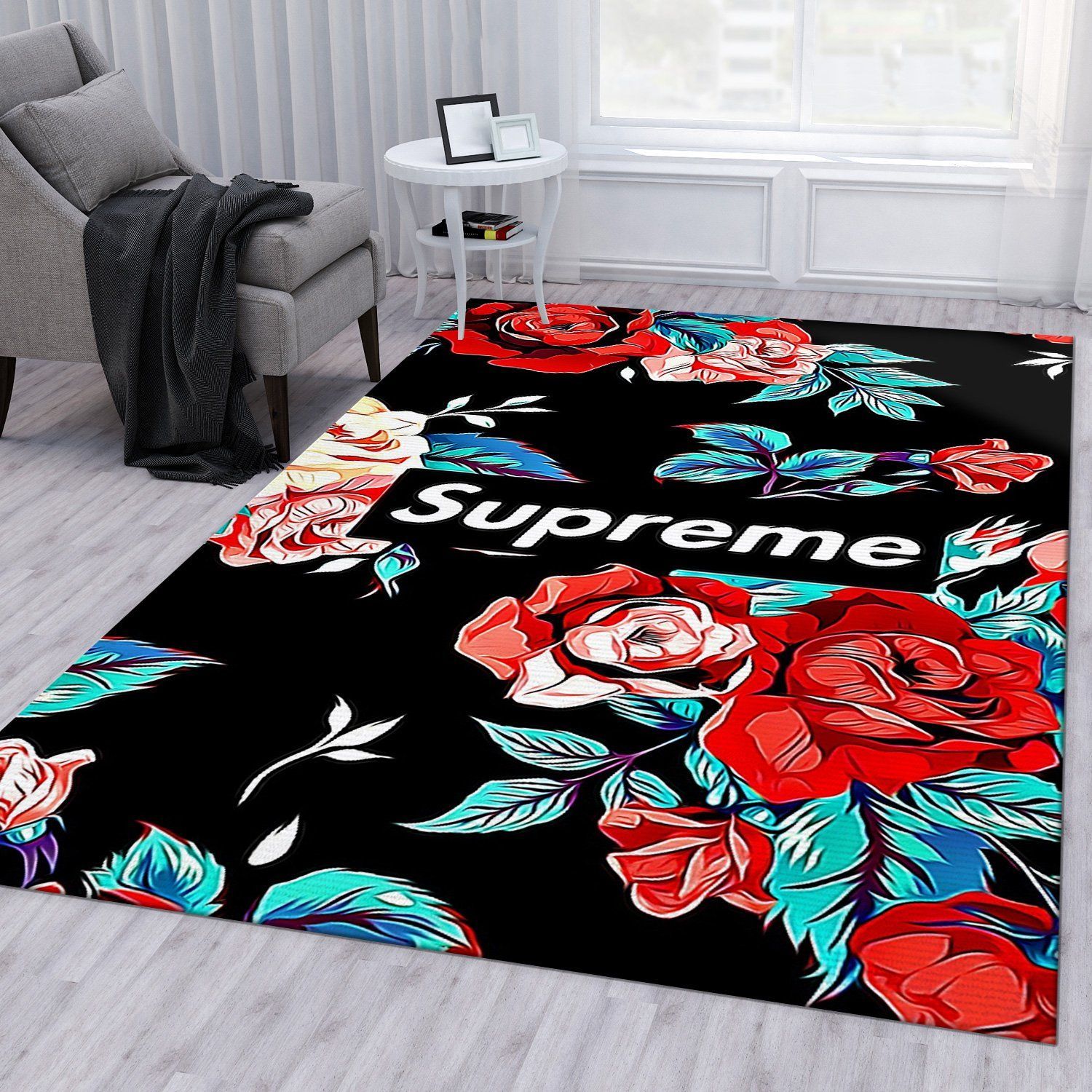 Supreme Rose V Bed Luxury Fashion Brand Rug Area Carpet Door Mat Home Decor