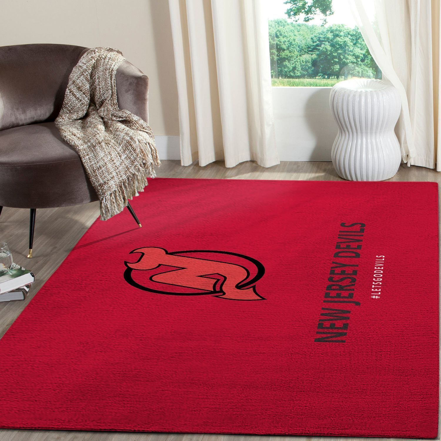 New Jersey Devils Logo Nhl Fn Hockeys Custom Type 7080 Rug Area Carpet Home Decor Living Room