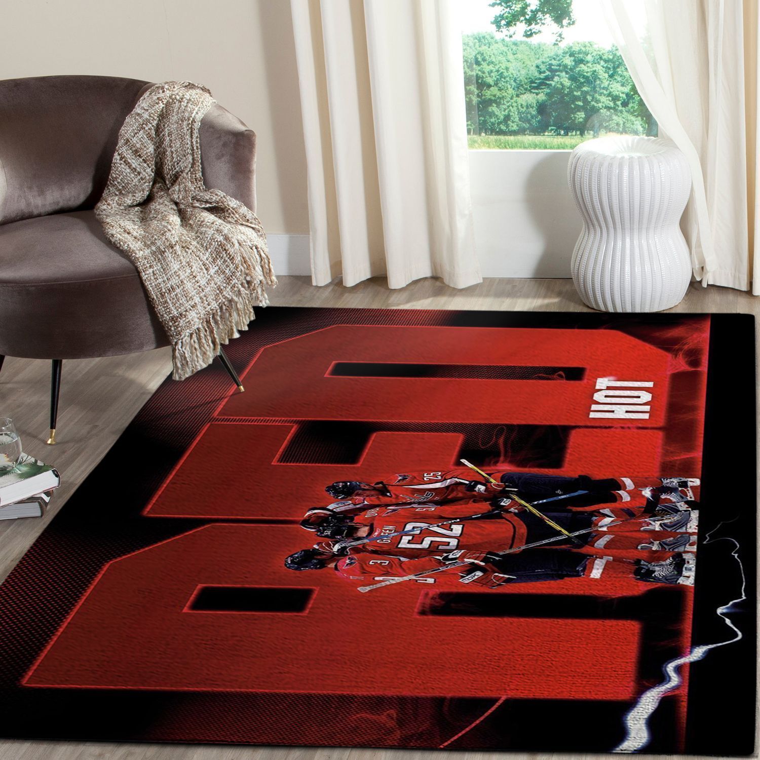 Washington Capitals Logo Nhl Fn Hockeys Custom Type 7084 Rug Home Decor Area Carpet Living Room