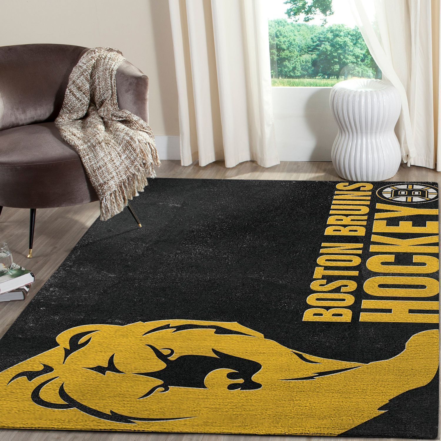 Boston Bruins Logo Nhl Fn Hockeys Custom Type 7088 Rug Area Carpet Living Room Home Decor