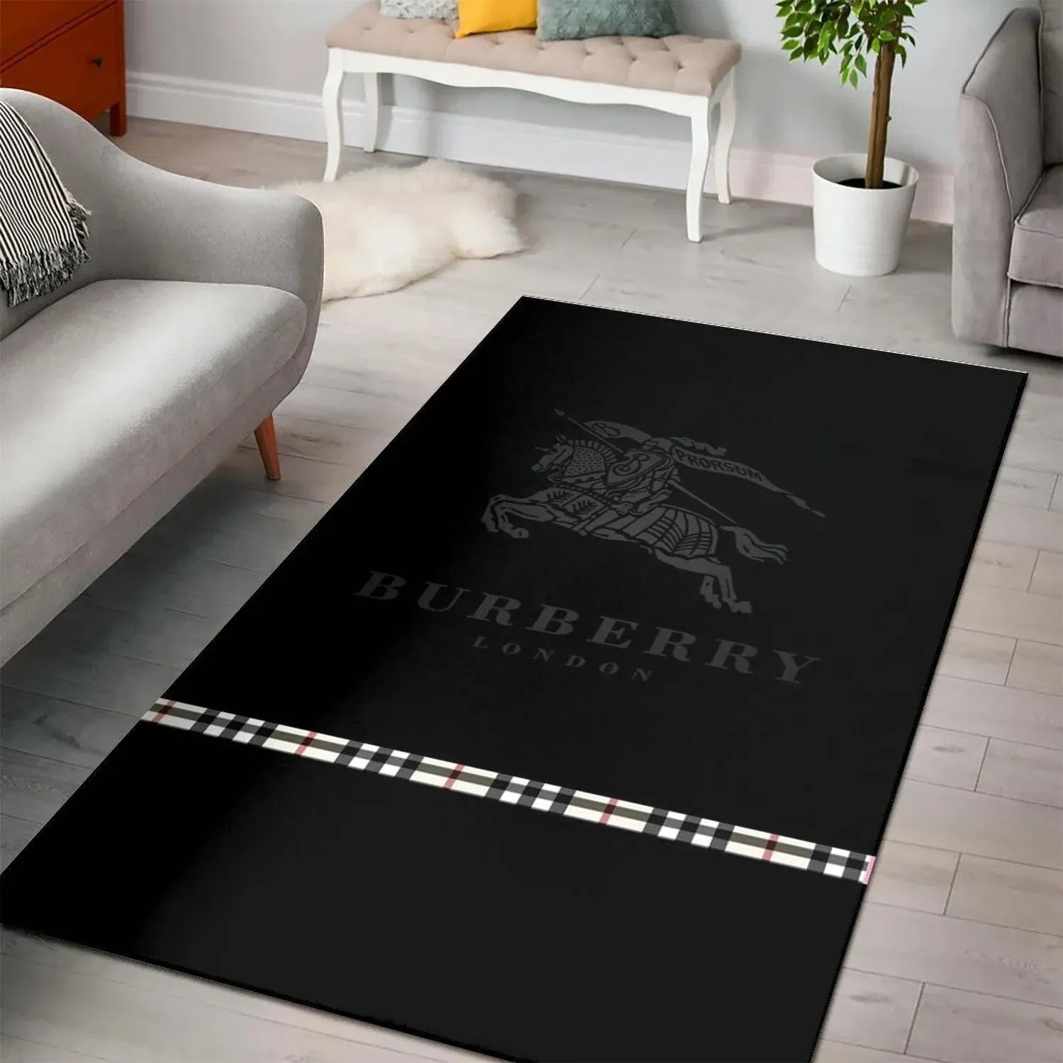 Burberry Area Luxury Fashion Brand Rug Area Carpet Door Mat Home Decor