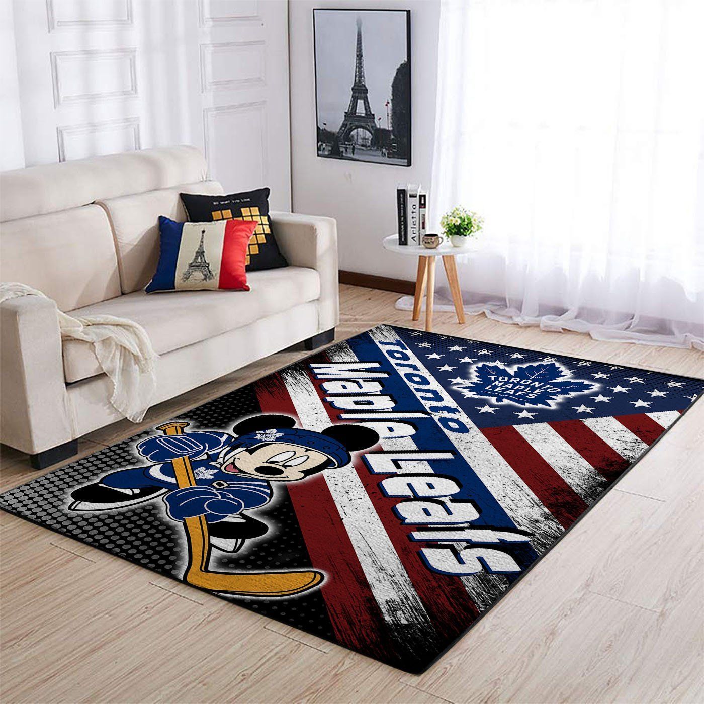 Toronto Maple Leafs Nhls American Flag Mickey Type 7095 Rug Area Carpet Home Decor Living Room