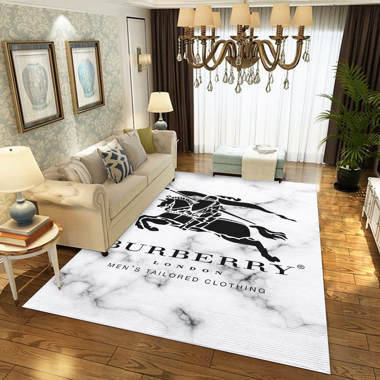 Burberry Art Bed Luxury Fashion Brand Rug Home Decor Area Carpet Door Mat