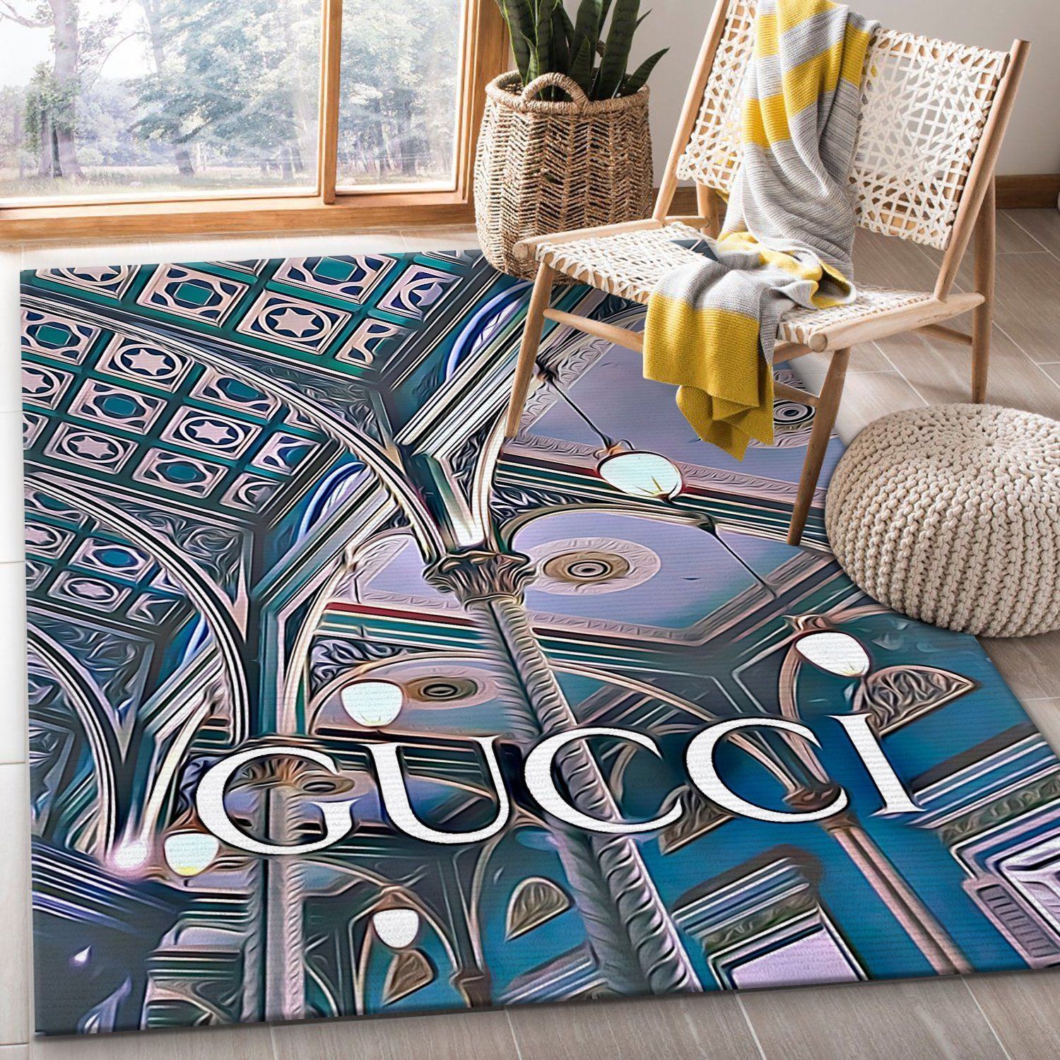 Gucci Art Monument Class Luxury Fashion Brand Rug Door Mat Home Decor Area Carpet