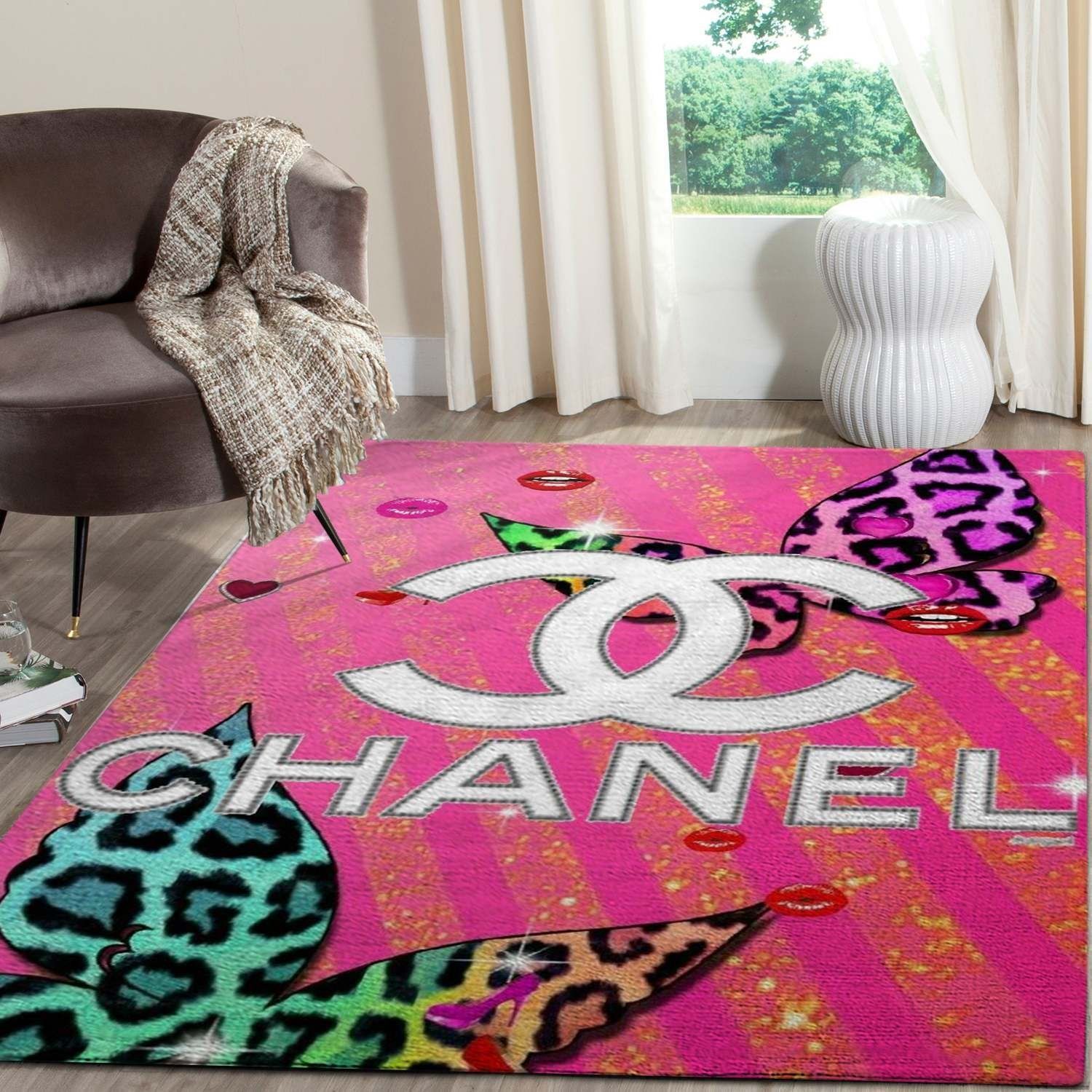 Chanel Pinky Luxury Fashion Brand Rug Home Decor Area Carpet Door Mat