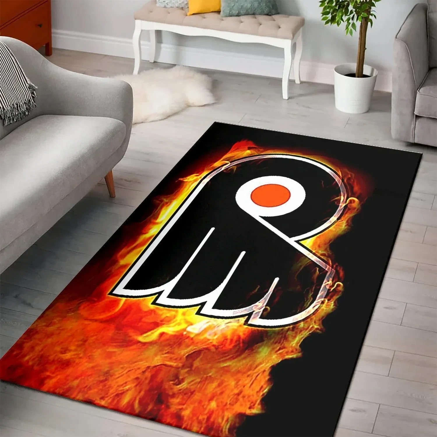 Philadelphia Flyerss Nhl Hockey Team Logo Type 7102 Rug Home Decor Area Carpet Living Room