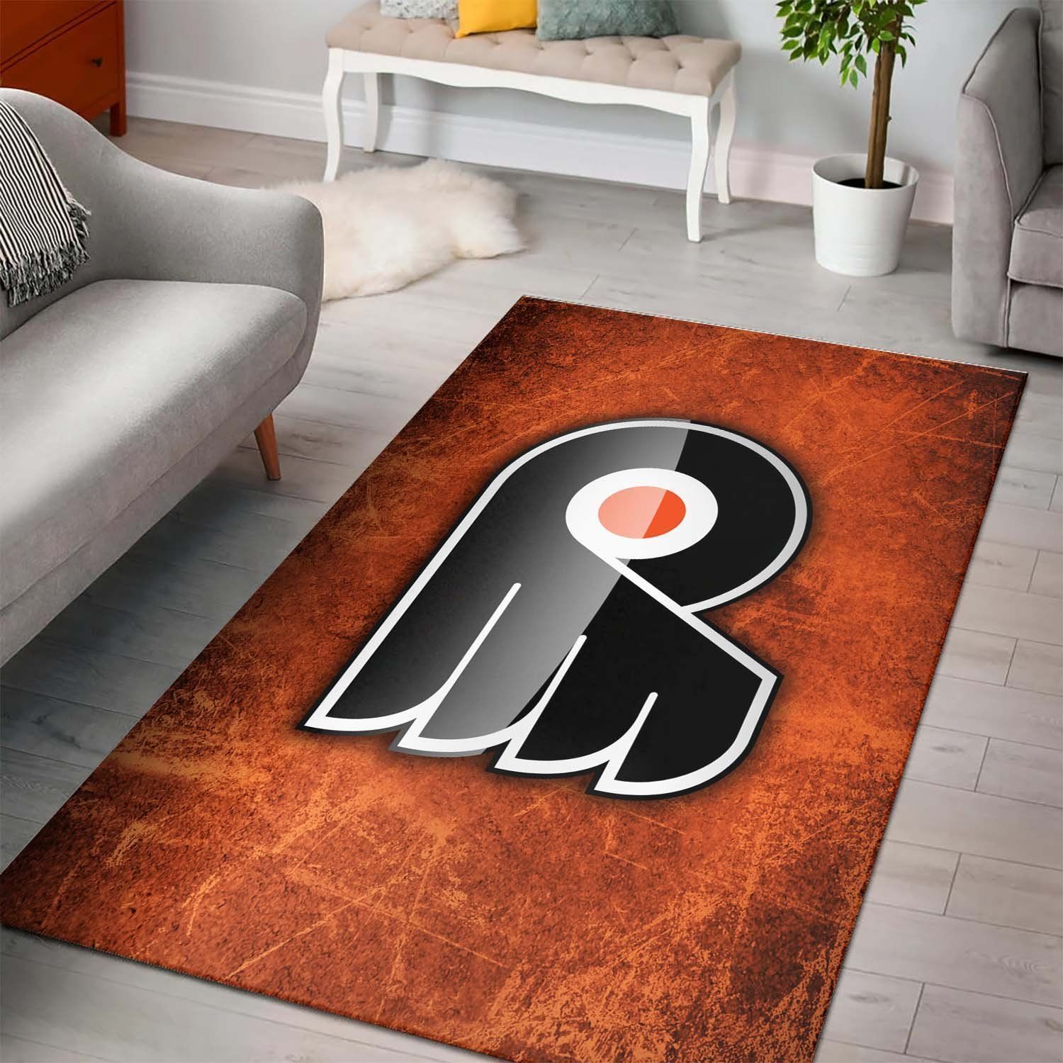 Philadelphia Flyers Nhl Ice Hockey Team Logo Type 7103 Rug Living Room Area Carpet Home Decor