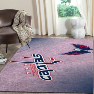 Washington Capitals Logo Nhl Fn Hockeys Custom Type 7105 Rug Area Carpet Home Decor Living Room