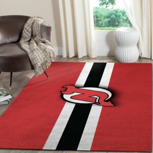 New Jersey Devils Logo Nhl Fn Hockeys Custom Type 7111 Rug Home Decor Living Room Area Carpet