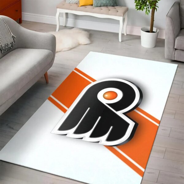 Philadelphia Flyerss Nhl Hockey Team Logo Type 7112 Rug Area Carpet Home Decor Living Room