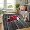 New Jersey Devils Nhl Team Logo Greys Wooden Style Type 7114 Rug Area Carpet Living Room Home Decor