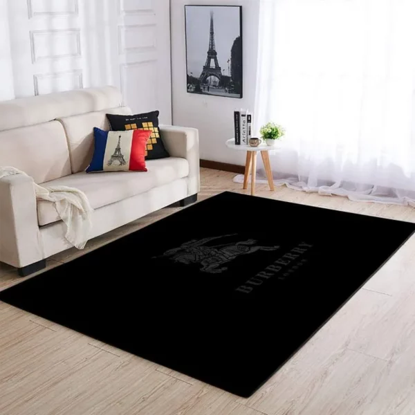 Burberry Black Luxury Fashion Brand Rug Area Carpet Home Decor Door Mat