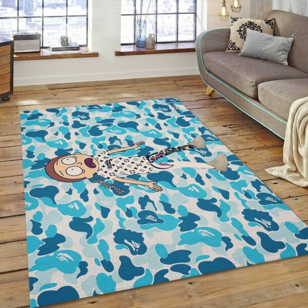 Bape Ver Ft Louis Vuitton Art And Bed Luxury Fashion Brand Rug Door Mat Home Decor Area Carpet