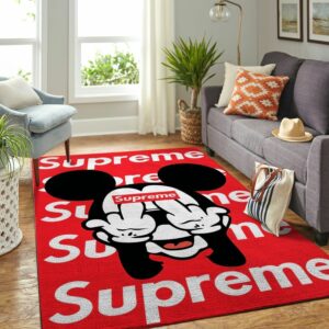 Mickey Supreme Area Luxury Fashion Brand Rug Door Mat Area Carpet Home Decor