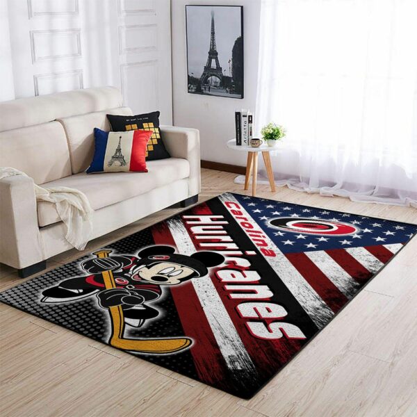 Carolina Hurricanes Nhl Team Logo Mickey Us Type 7134 Rug Living Room Home Decor Area Carpet