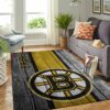 Boston Bruins Nhl Team Logos Wooden Style Type 7135 Rug Living Room Home Decor Area Carpet