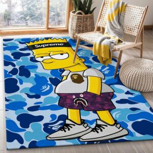 Simpson Bape Supreme Area Fn Christmas The Luxury Fashion Brand Rug Door Mat Area Carpet Home Decor