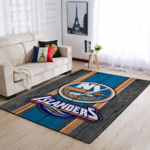 New York Islanders Nhls Team Logo Type 7137 Rug Area Carpet Home Decor Living Room