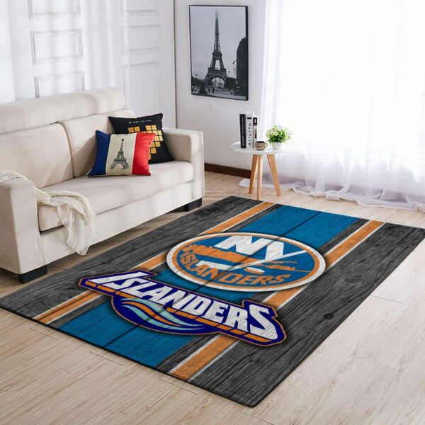 New York Islanders Nhls Team Logo Type 7137 Rug Area Carpet Home Decor Living Room