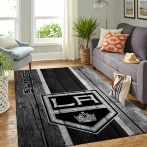 Los Angeles Kings Nhl Team Logo Wooden Type 7138 Rug Area Carpet Living Room Home Decor