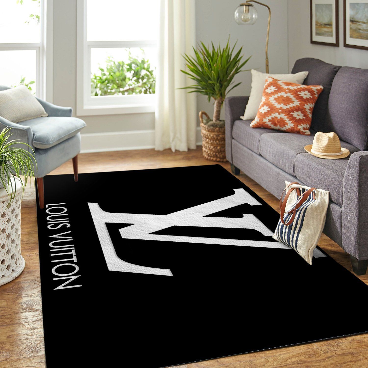 Louis Vuitton Area Luxury Fashion Brand Rug Home Decor Area Carpet Door Mat