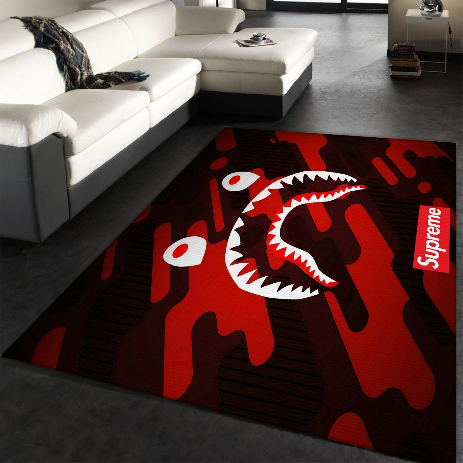 Bape Supreme Red Area Christmas The Luxury Fashion Brand Rug Area Carpet Door Mat Home Decor