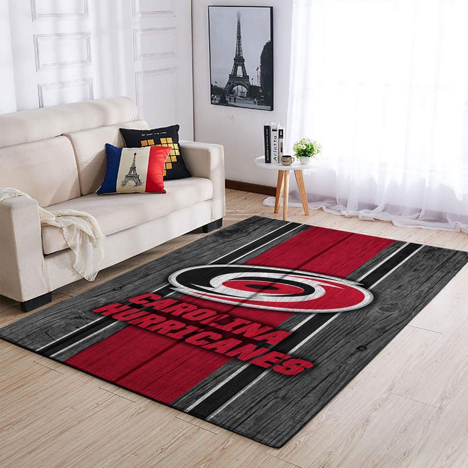 Carolina Hurricanes Nhls Team Logo Type 7152 Rug Home Decor Living Room Area Carpet