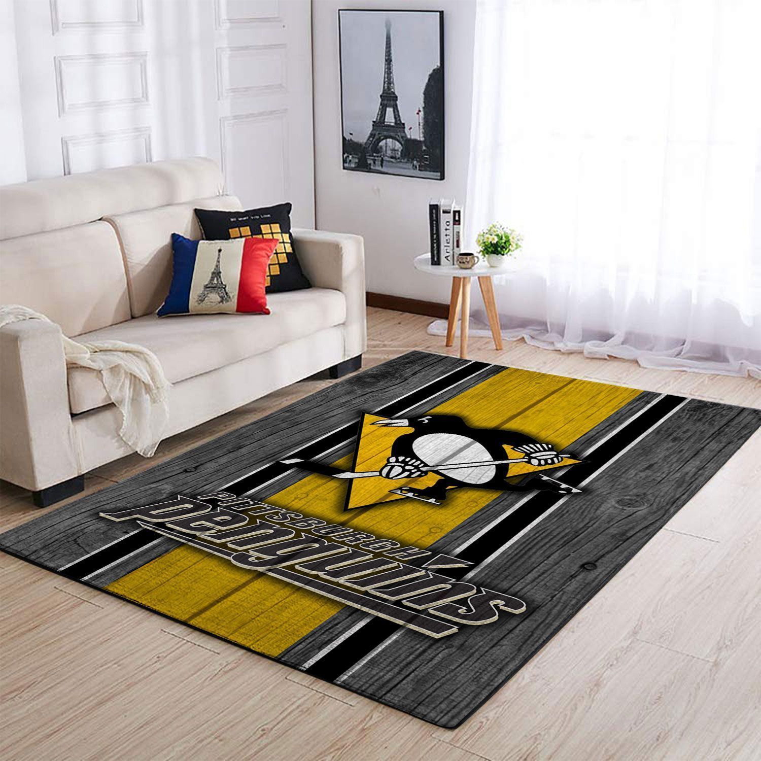 Pittsburgh Penguins Nhls Team Logo Type 7160 Rug Home Decor Area Carpet Living Room