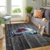 Colorado Avalanche Nhl Team Logo Greys Wooden Style Type 7166 Rug Living Room Area Carpet Home Decor