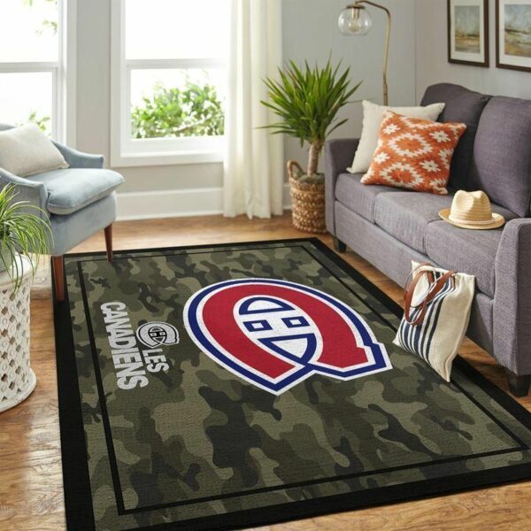 Montreal Canadienss Nhl Hockey Team Logo Type 7176 Rug Area Carpet Living Room Home Decor