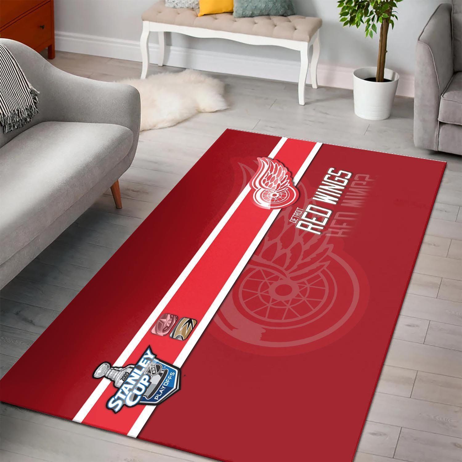 Detroit Red Wingss Nhl Hockey Team Logo Type 7215 Rug Living Room Home Decor Area Carpet