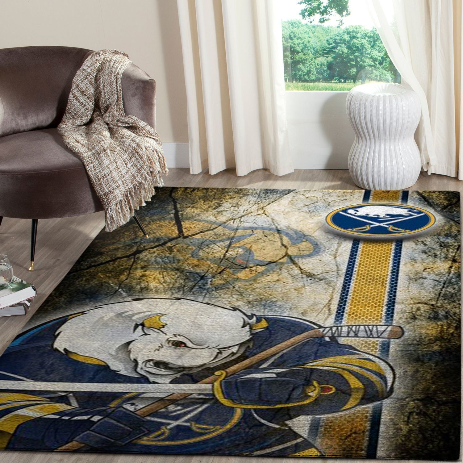 Buffalo Sabres Logo Nhl Fn Hockeys Custom Type 7222 Rug Home Decor Living Room Area Carpet