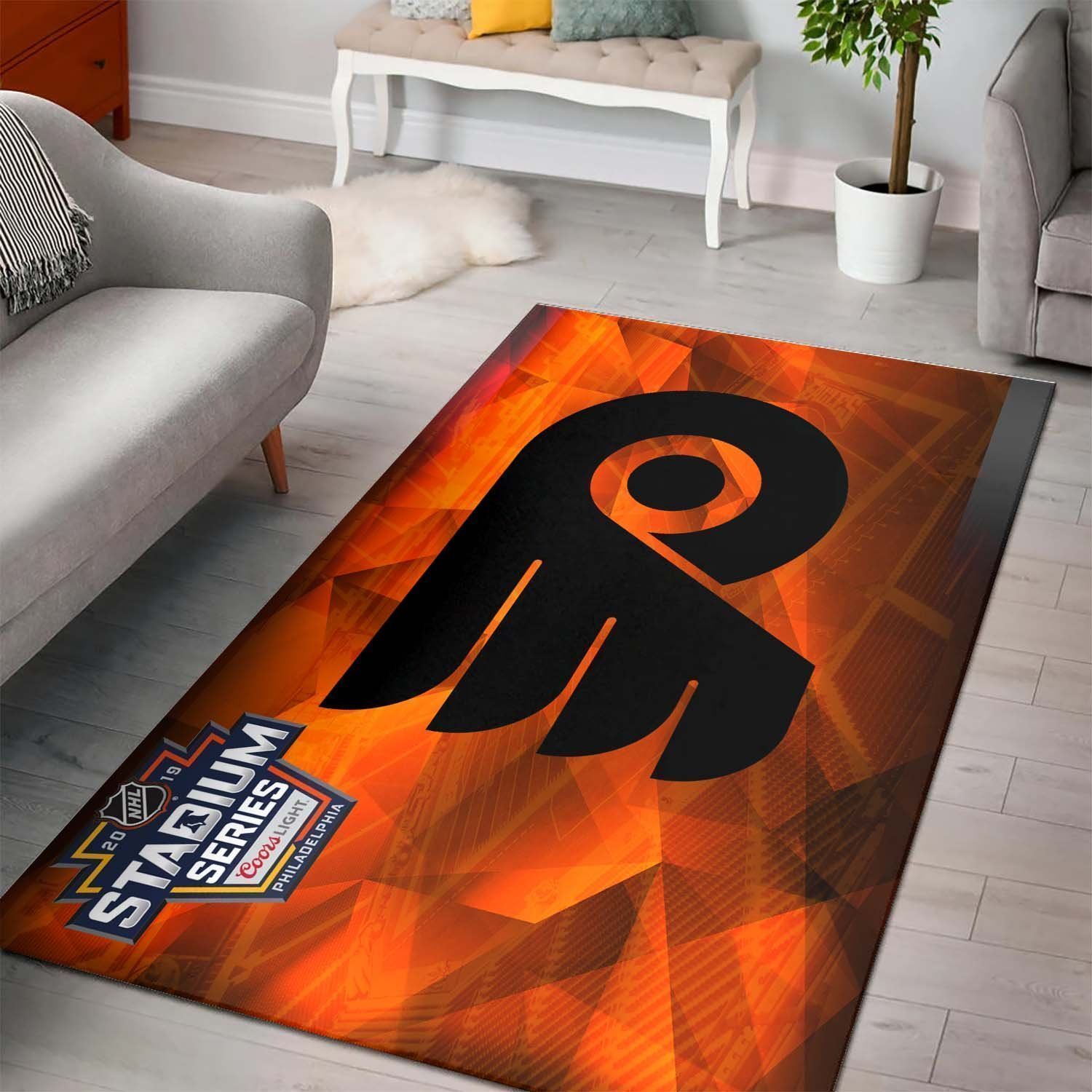 Philadelphia Flyers Nhl Ice Hockey Team Logo Type 7227 Rug Home Decor Area Carpet Living Room