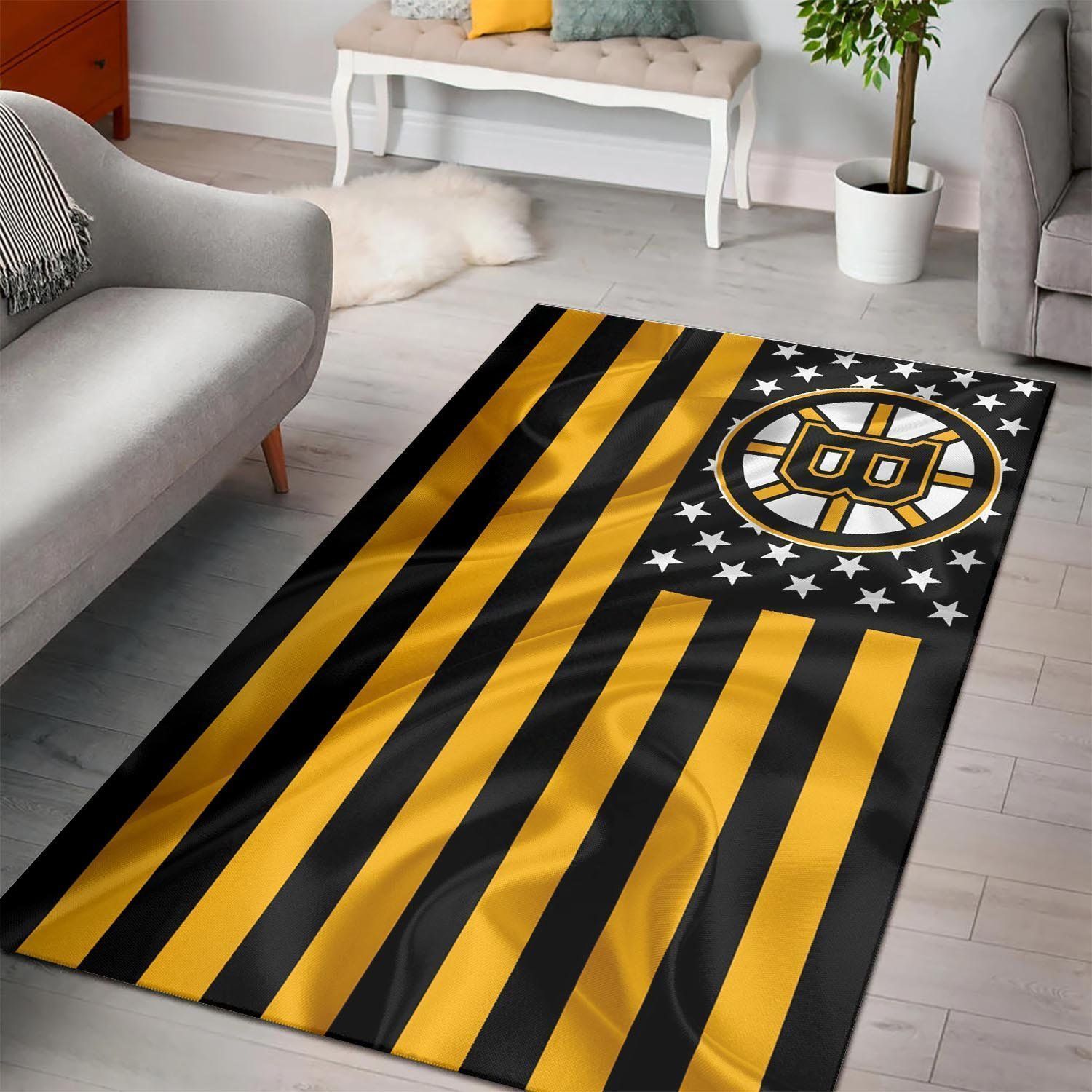 Boston Bruins Nhl Ice Hockey Team Logo Type 7231 Rug Home Decor Area Carpet Living Room