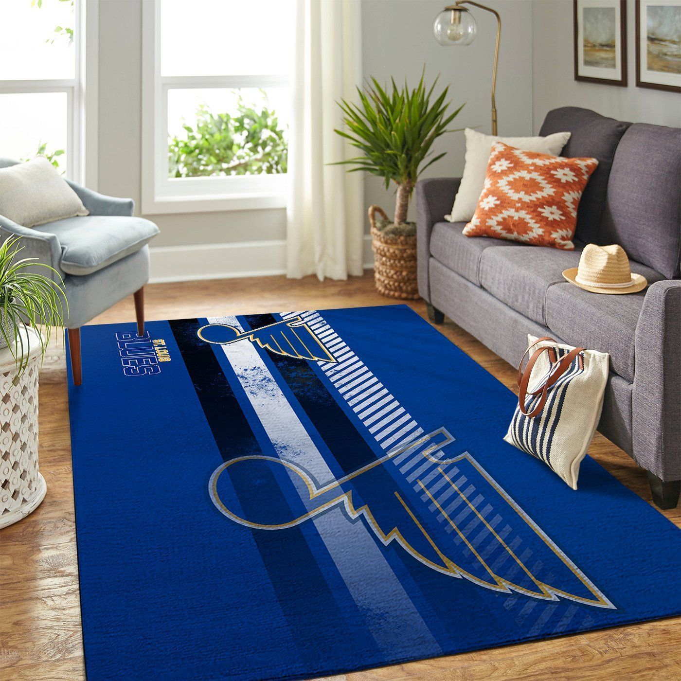 St Louis Blues Nhls Team Logo Type 7236 Rug Home Decor Living Room Area Carpet