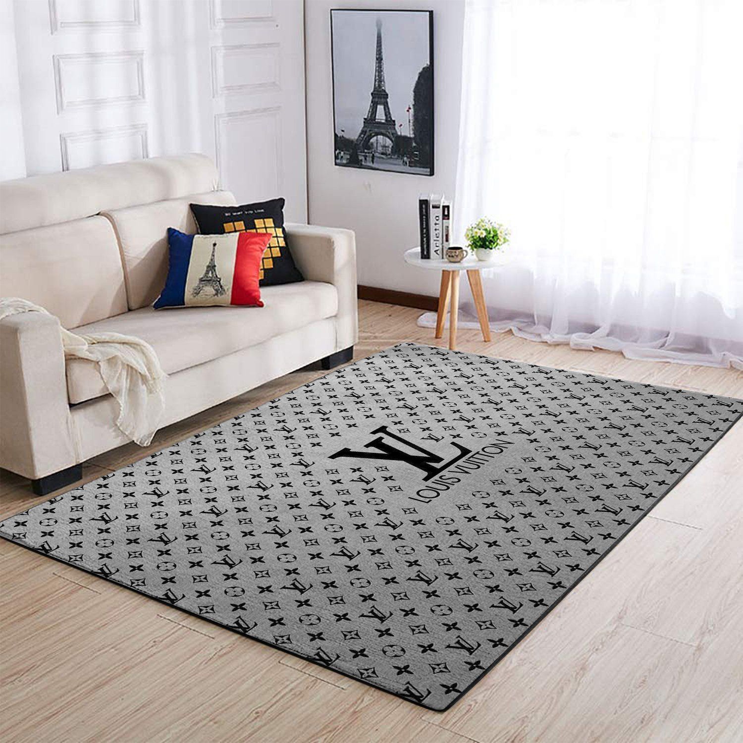 Louis Vuitton Area Monochrome Luxury Fashion Brand Rug Area Carpet Door Mat Home Decor