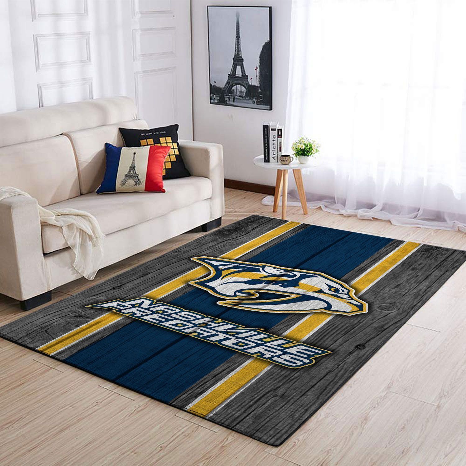 Nashville Predators Nhl Team Logo Type 7636 Rug Home Decor Living Room Area Carpet