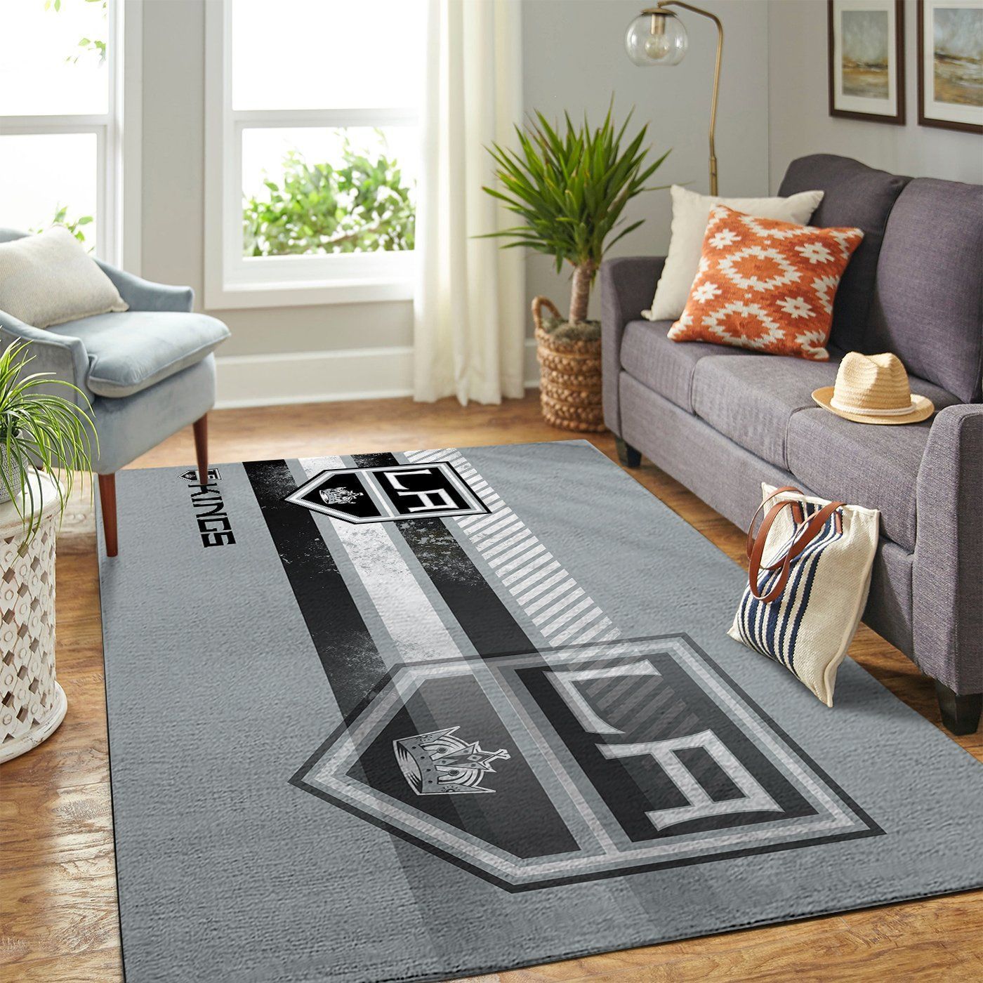 Los Angeles Kings Nhl Team Logo Nice Type 7643 Rug Home Decor Area Carpet Living Room