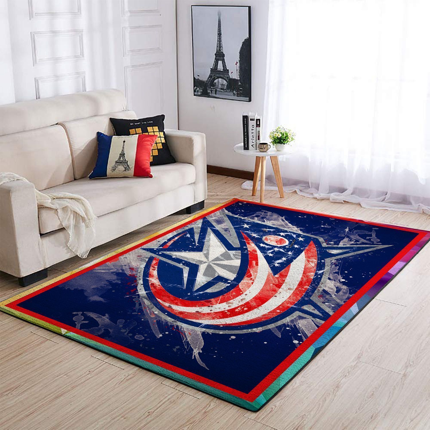 Columbus Blue Jackets Nhls Cal Brands Type 7646 Rug Living Room Area Carpet Home Decor