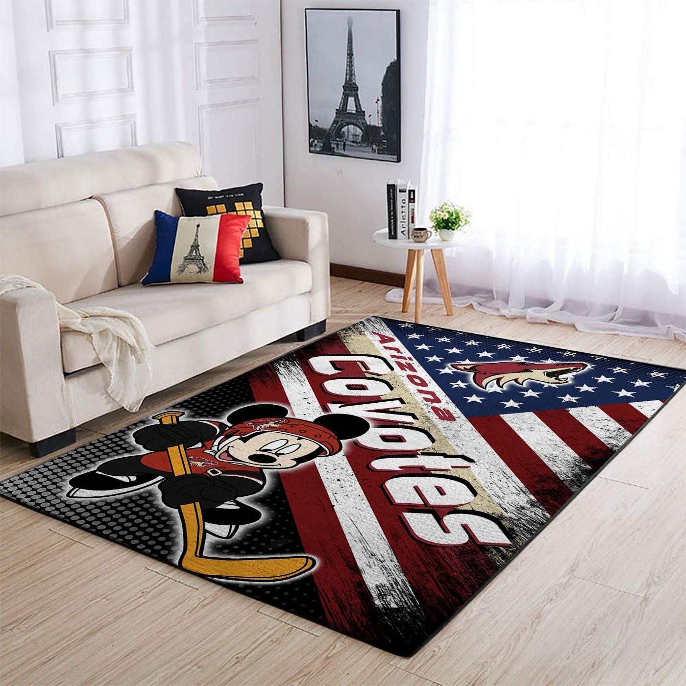 Arizona Coyotes Nhl Team Logo Mickey Us Type 7654 Rug Home Decor Area Carpet Living Room