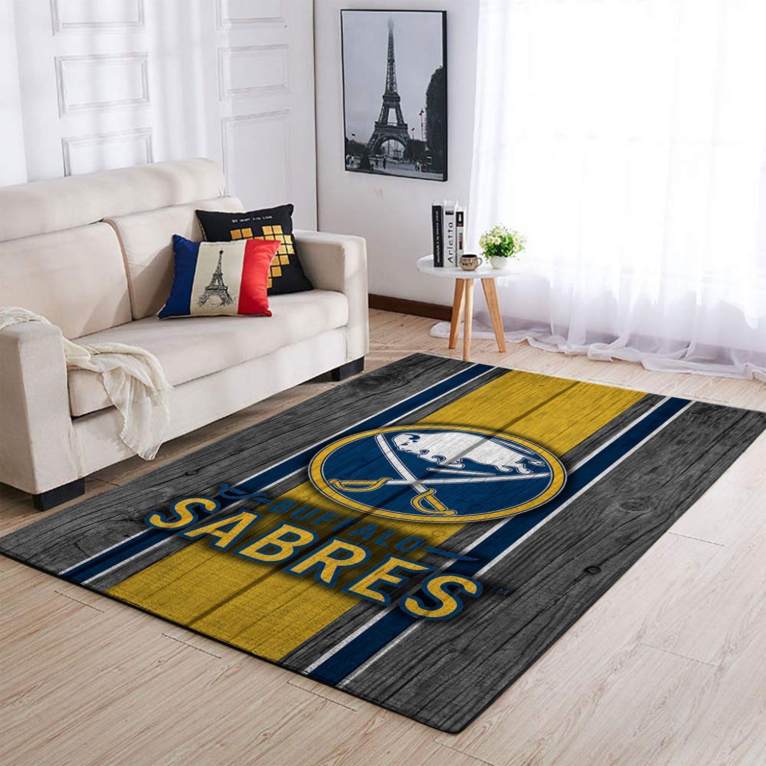 Buffalo Sabres Nhl Team Logo Type 7668 Rug Living Room Area Carpet Home Decor