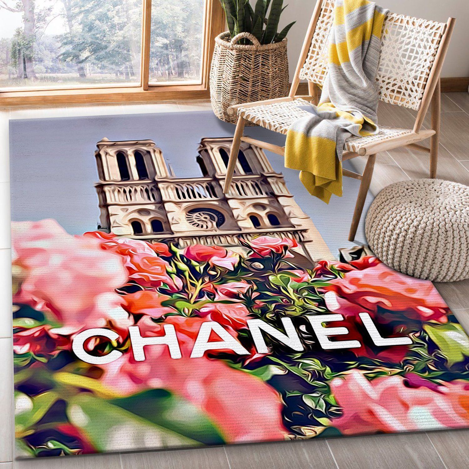 Chanel Paris Notre Dame Bed Luxury Fashion Brand Rug Area Carpet Door Mat Home Decor