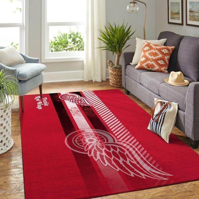 Detroit Red Wings Nhl Team Logos Type 7674 Rug Home Decor Area Carpet Living Room