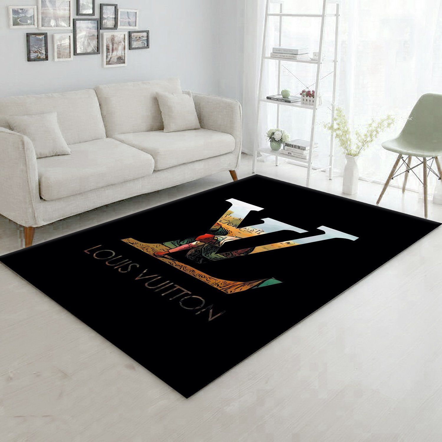 Louis Vuitton Area Christmas Luxury Fashion Brand Rug Area Carpet Home Decor Door Mat