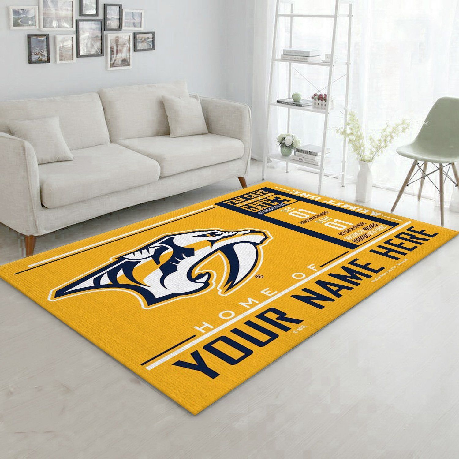 Customizable Nashville Predators Wincraft Personalized Nhl Type 7676 Rug Home Decor Area Carpet Living Room