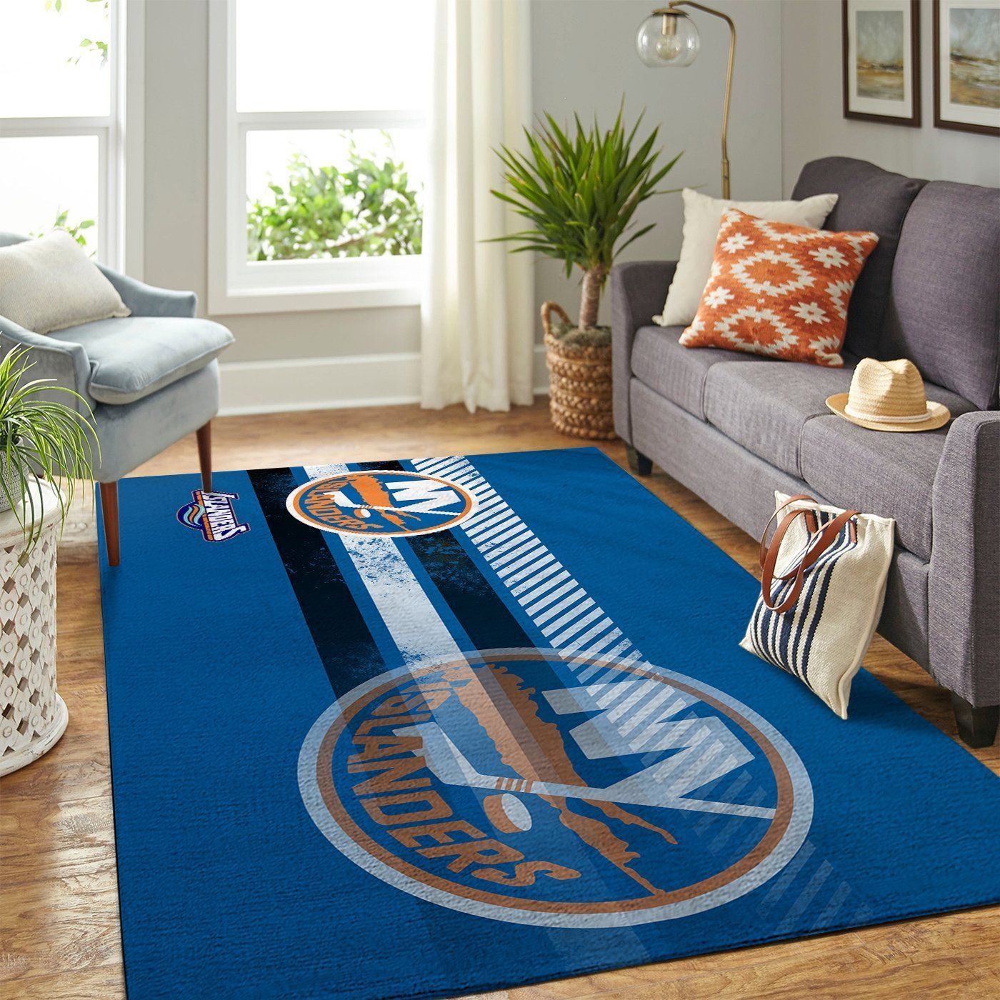 New York Islanders Nhl Team Logo Nice Type 7687 Rug Home Decor Living Room Area Carpet