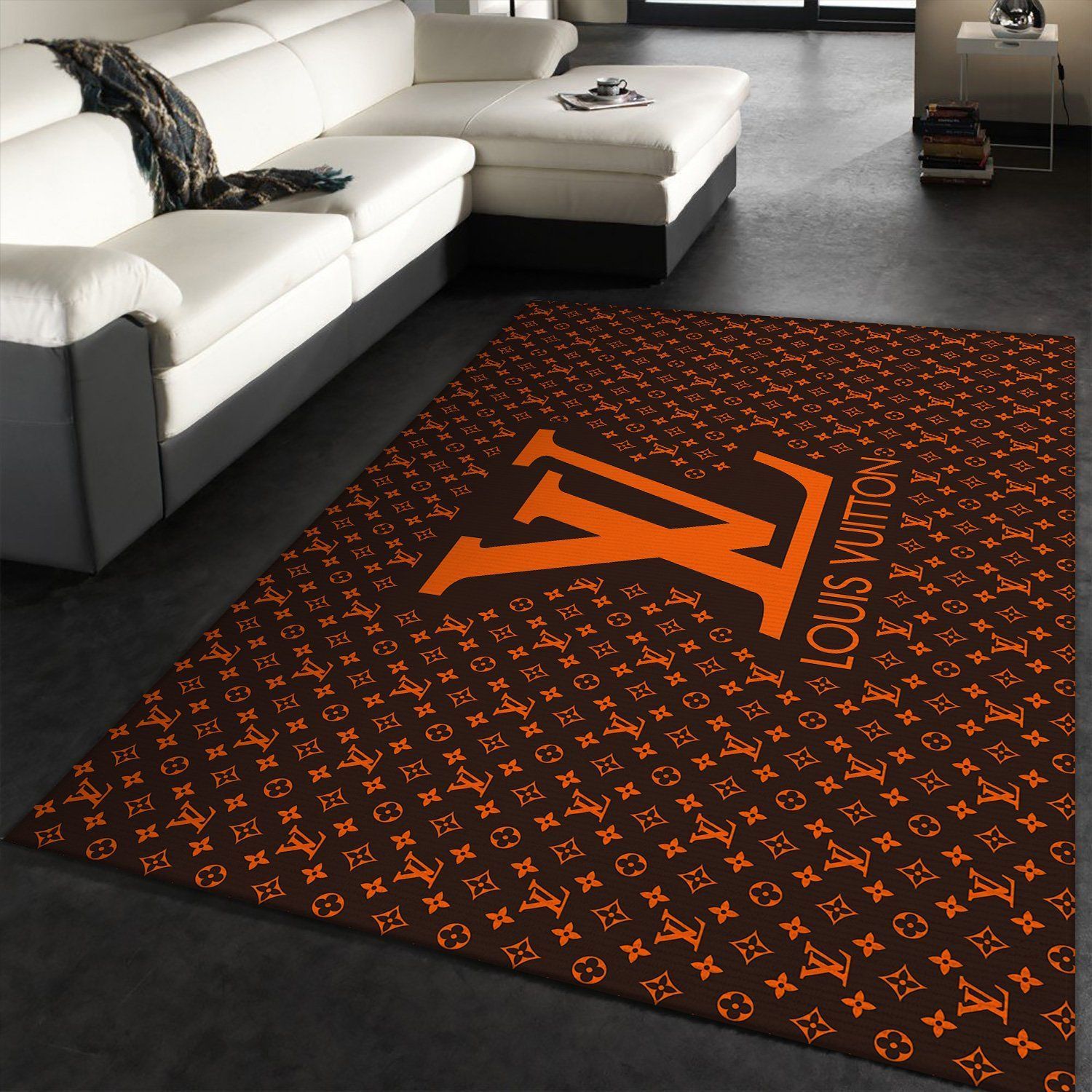 Louis Vuitton Yellow Orange Area Fn The Luxury Fashion Brand Rug Home Decor Area Carpet Door Mat