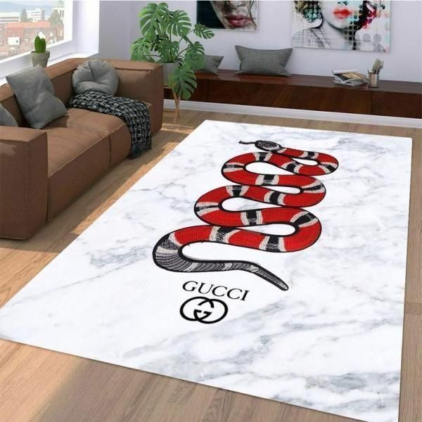 Gucci Snake Area The Luxury Fashion Brand Rug Home Decor Area Carpet Door Mat